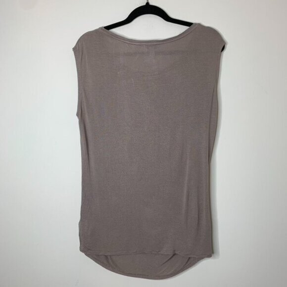 Jacob Women's Top Jersey Draped Neck Y2k 2000s 90s Taupe beige Size Medium - Picture 13 of 13